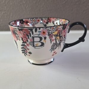 Anthropologie Tea Time Monogram Mug with the letter 'B'
